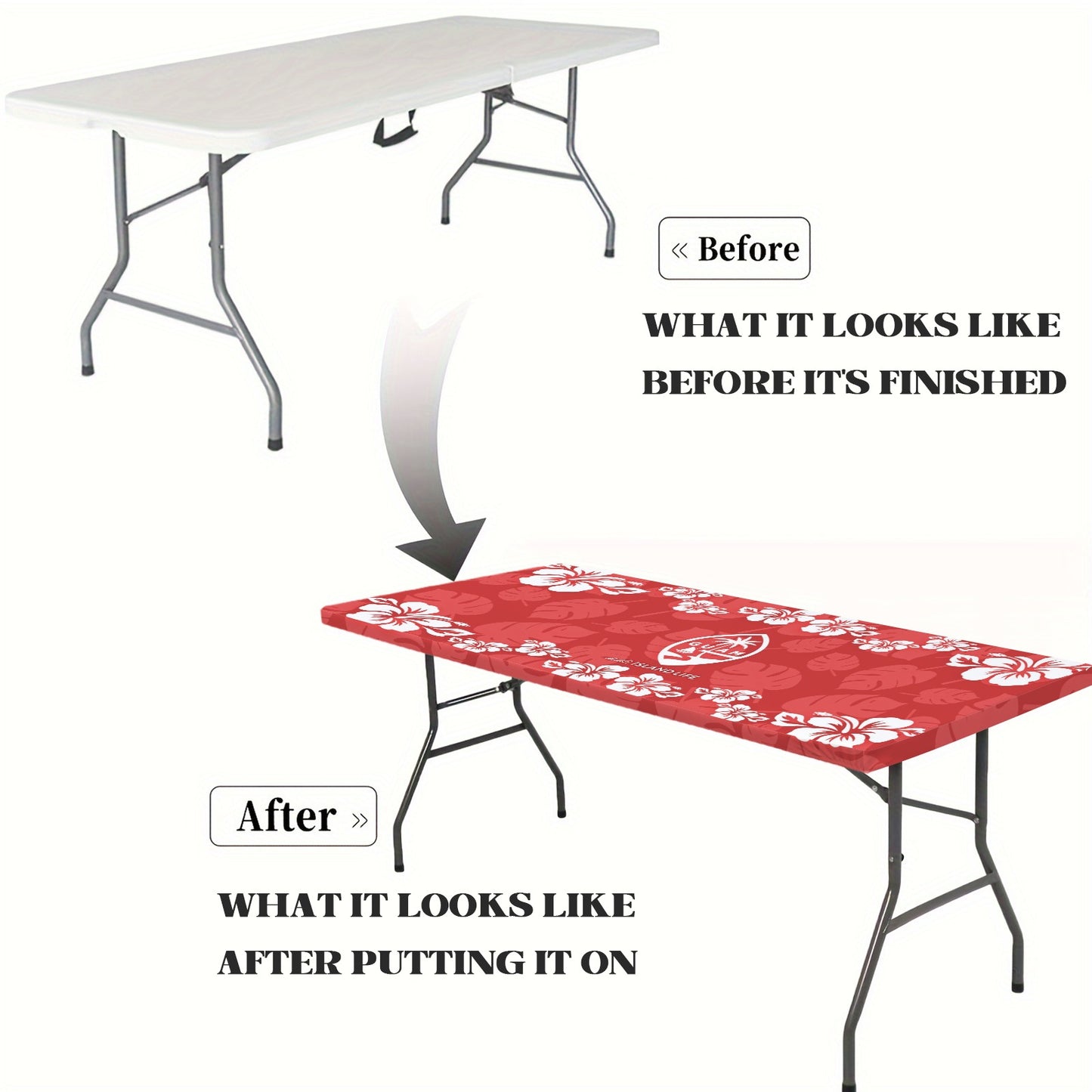 Guam Red Hibiscus Fitted Tablecloth