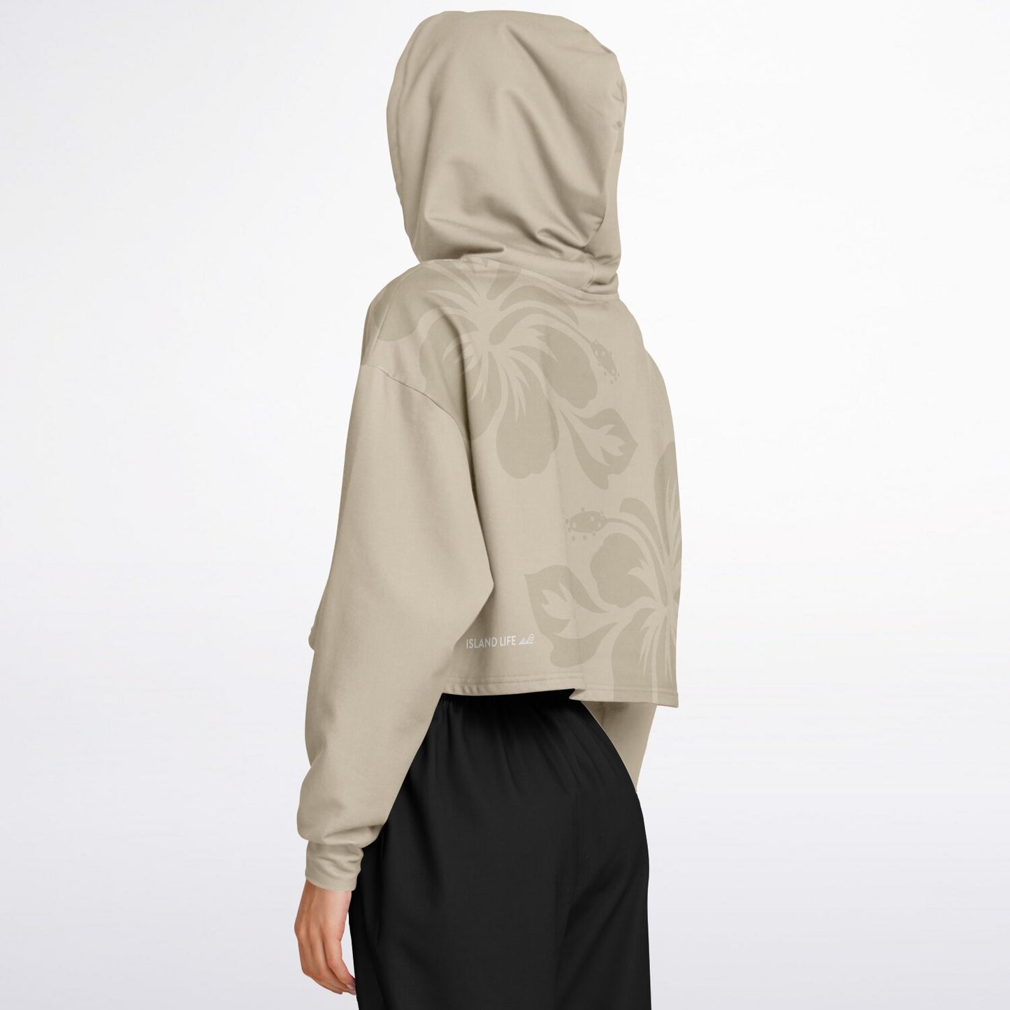 Hibiscus Latiya Guam Cropped Hoodie