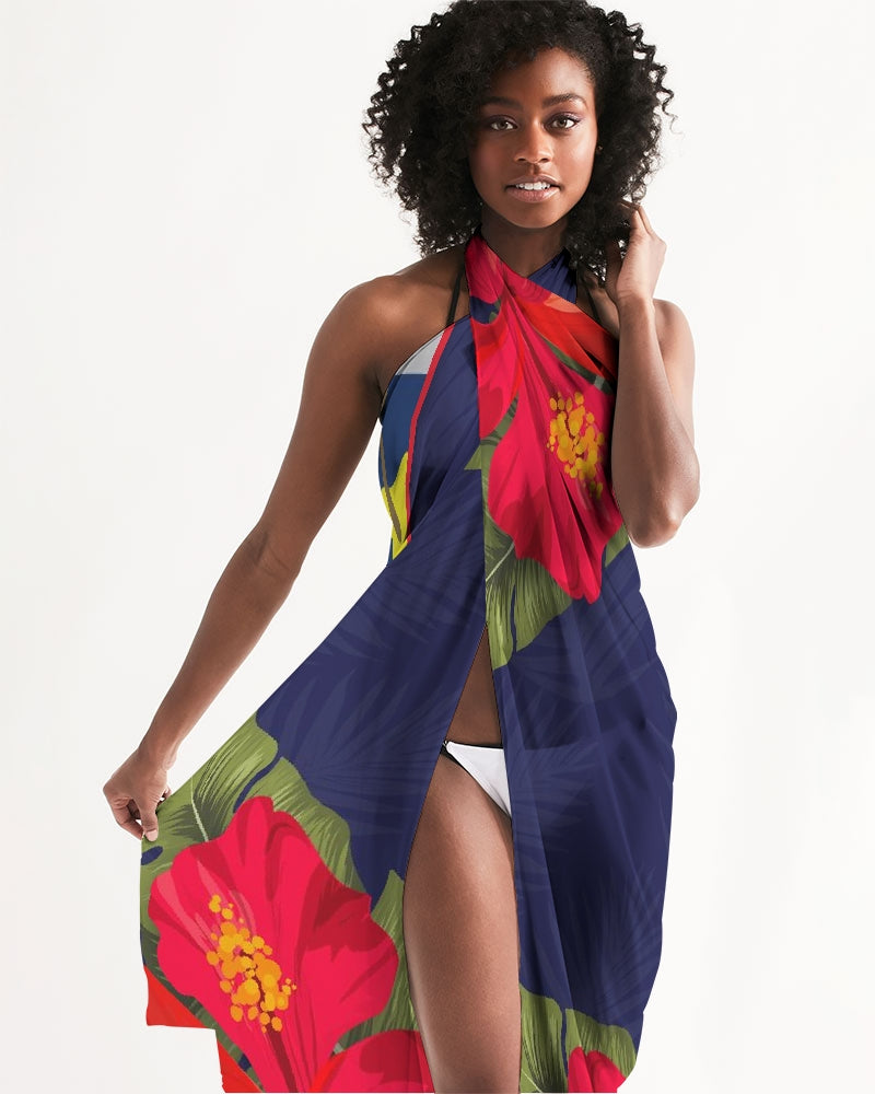 Guam Hibiscus Paradise Sarong Swim Cover Up