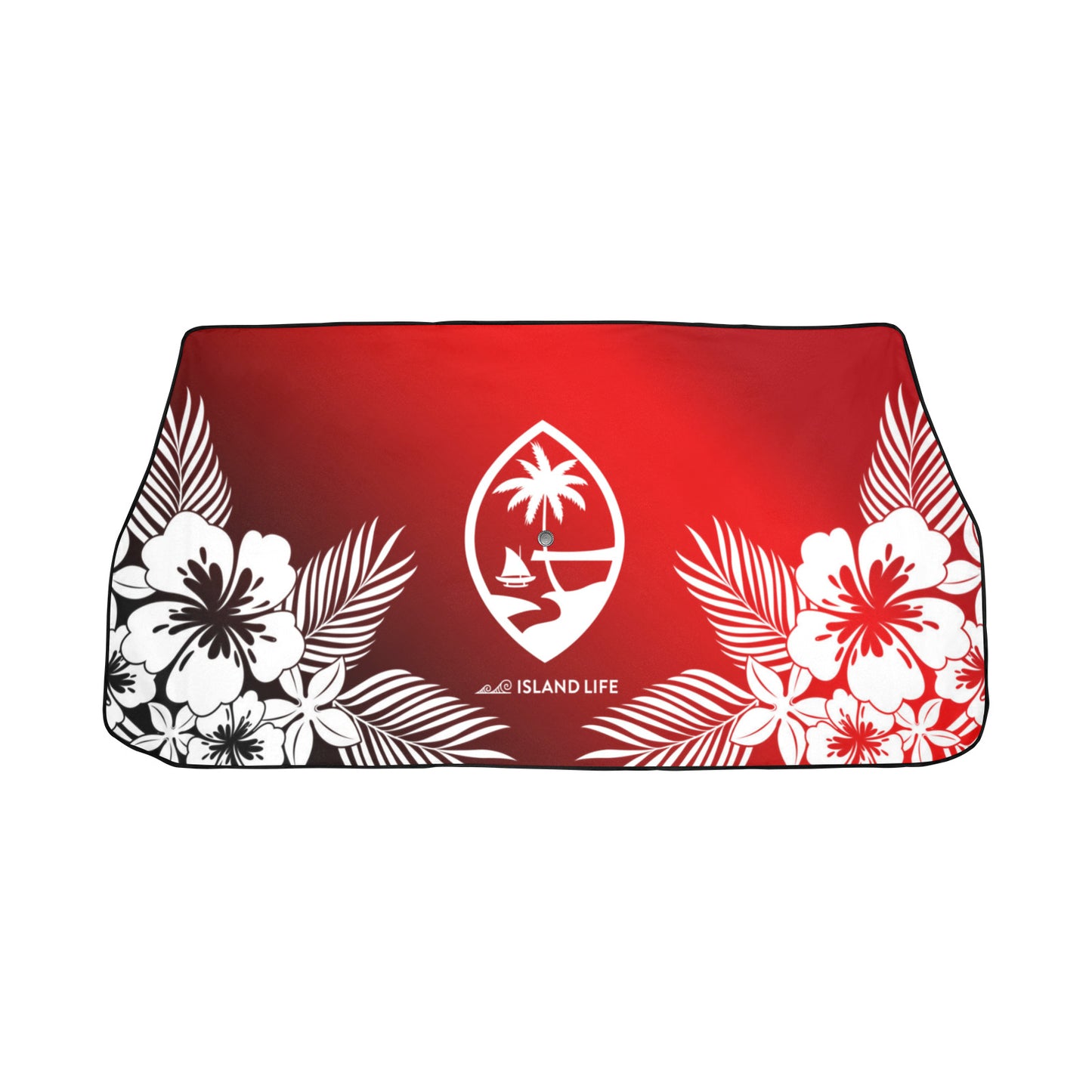 Guam Tropical Hibiscus Red Car Sun Shade Umbrella