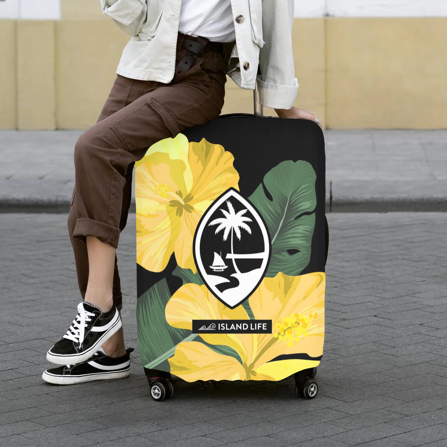 Guam Yellow Hibiscus Paradise Luggage Cover