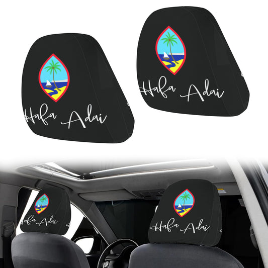 Hafa Adai Script Guam Car Headrest Cover (2-Pack)