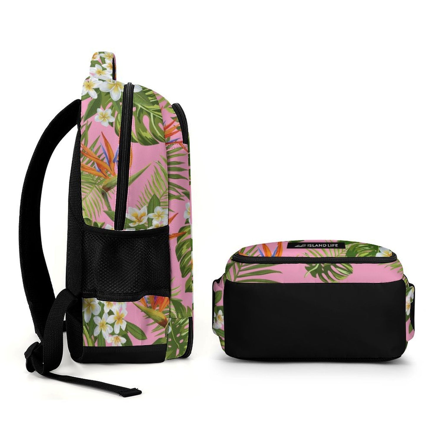 Guam Pink Tropical Flowers Organizer Backpack