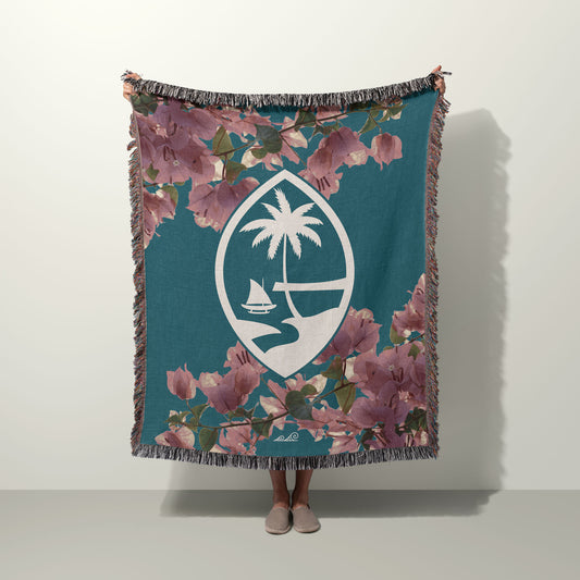 Guam Puti Tai Nobio Bougainvillea Woven Blanket