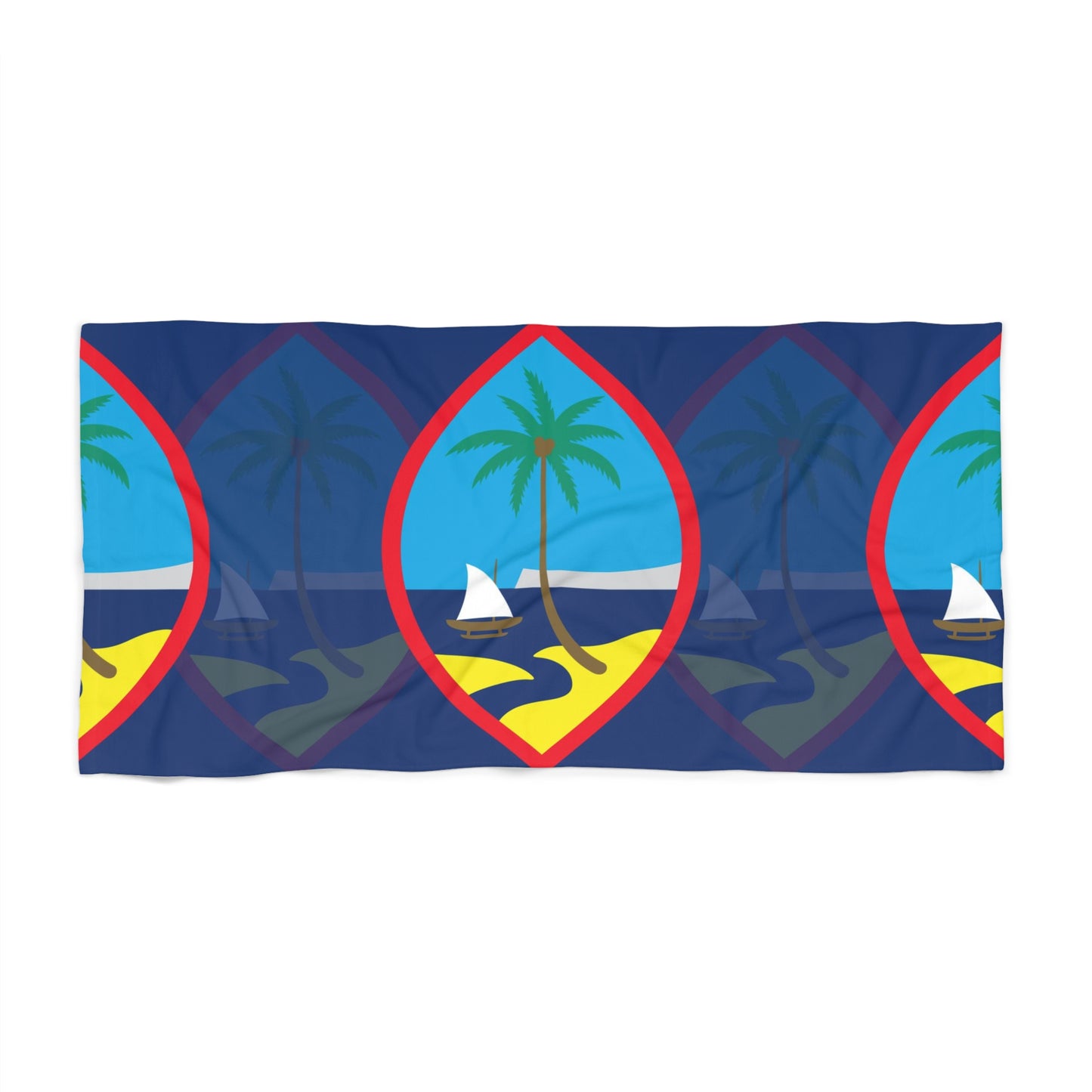 Guam Seals Blue Beach Towel