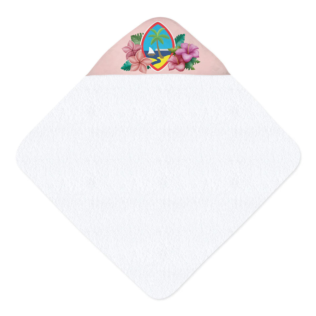 Guam Seal Pink Floral Hooded Baby Towel