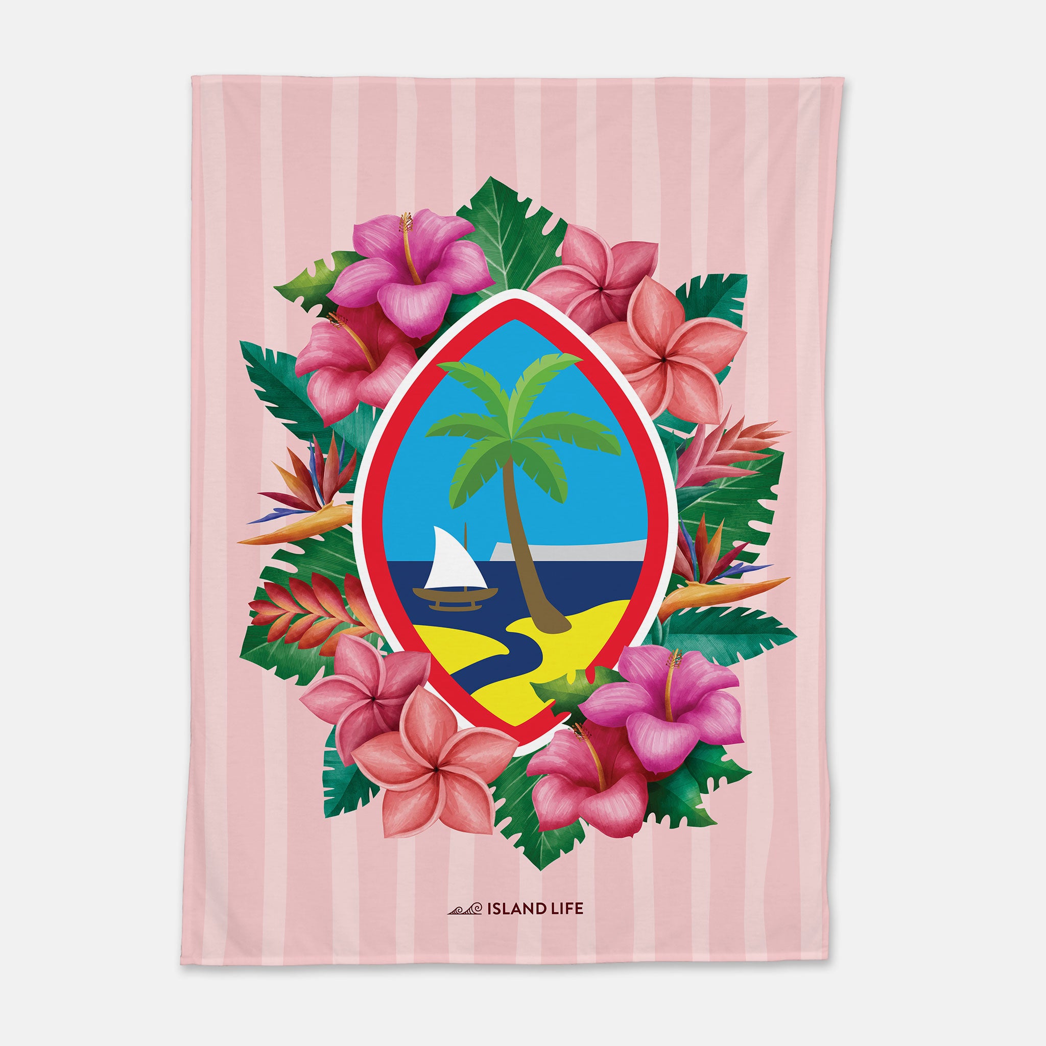 Guam Seal Pink Floral Swaddle Blanket