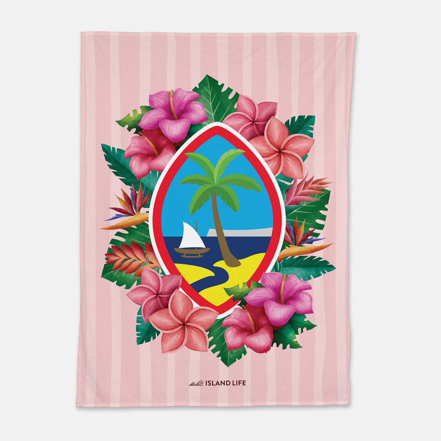 Guam Seal Pink Floral Swaddle Blanket