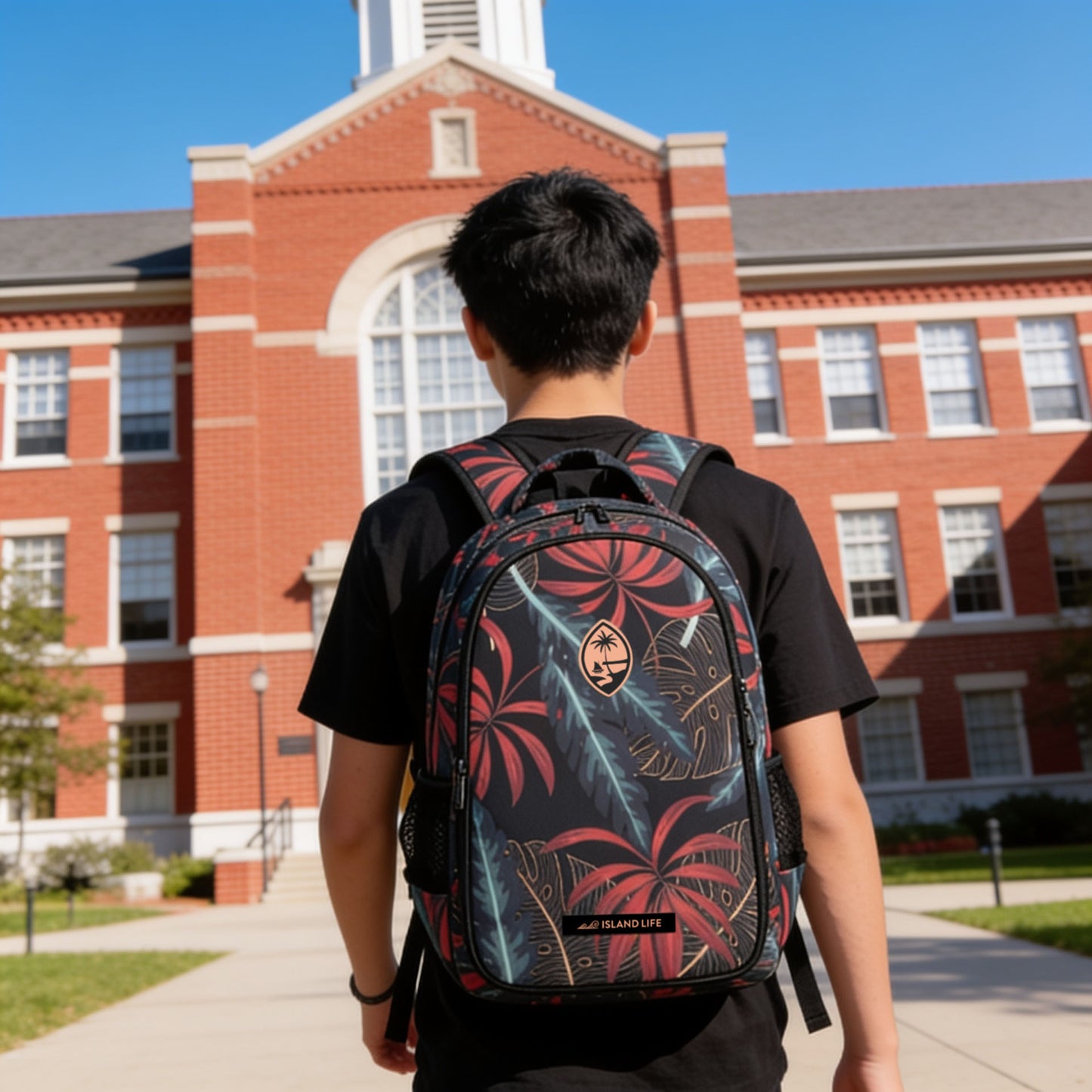 Guam Tropical Dark Organizer Backpack
