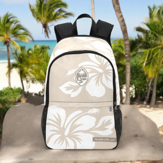 Guam Hibiscus Latiya Fabric Backpack with Side Mesh Pockets