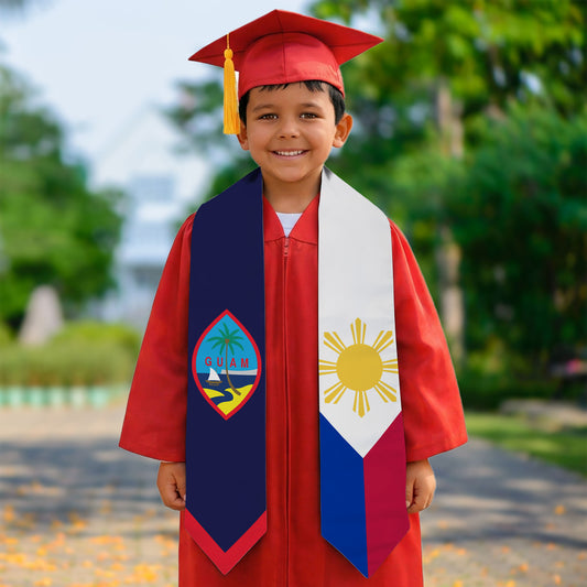 Kids Guam Philippines Graduation Stole Sash