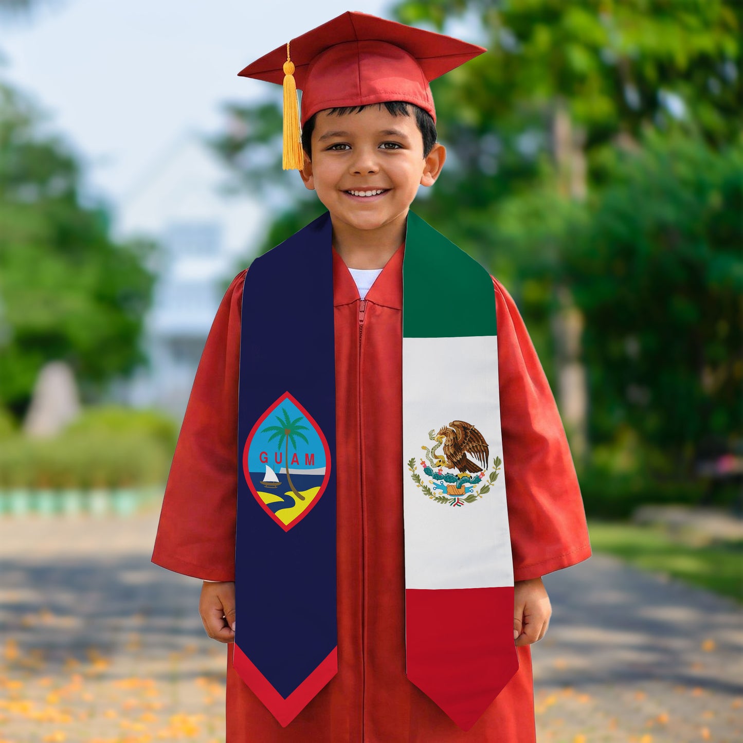 Kids Guam Mexico Graduation Stole Sash