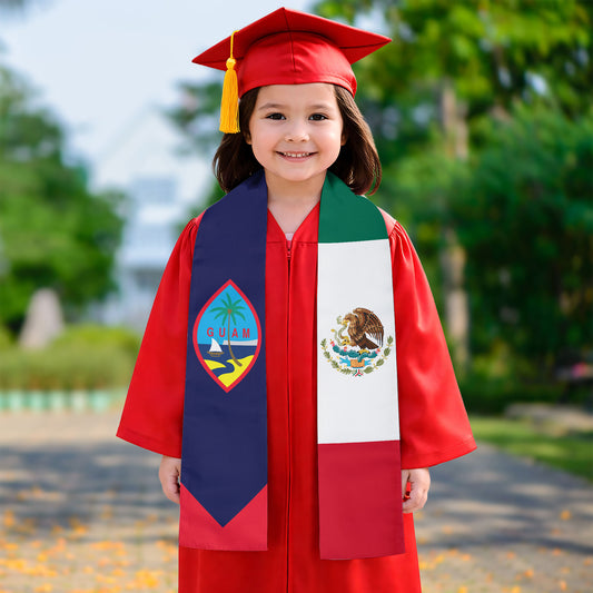 Kids Guam Mexico Graduation Stole Sash