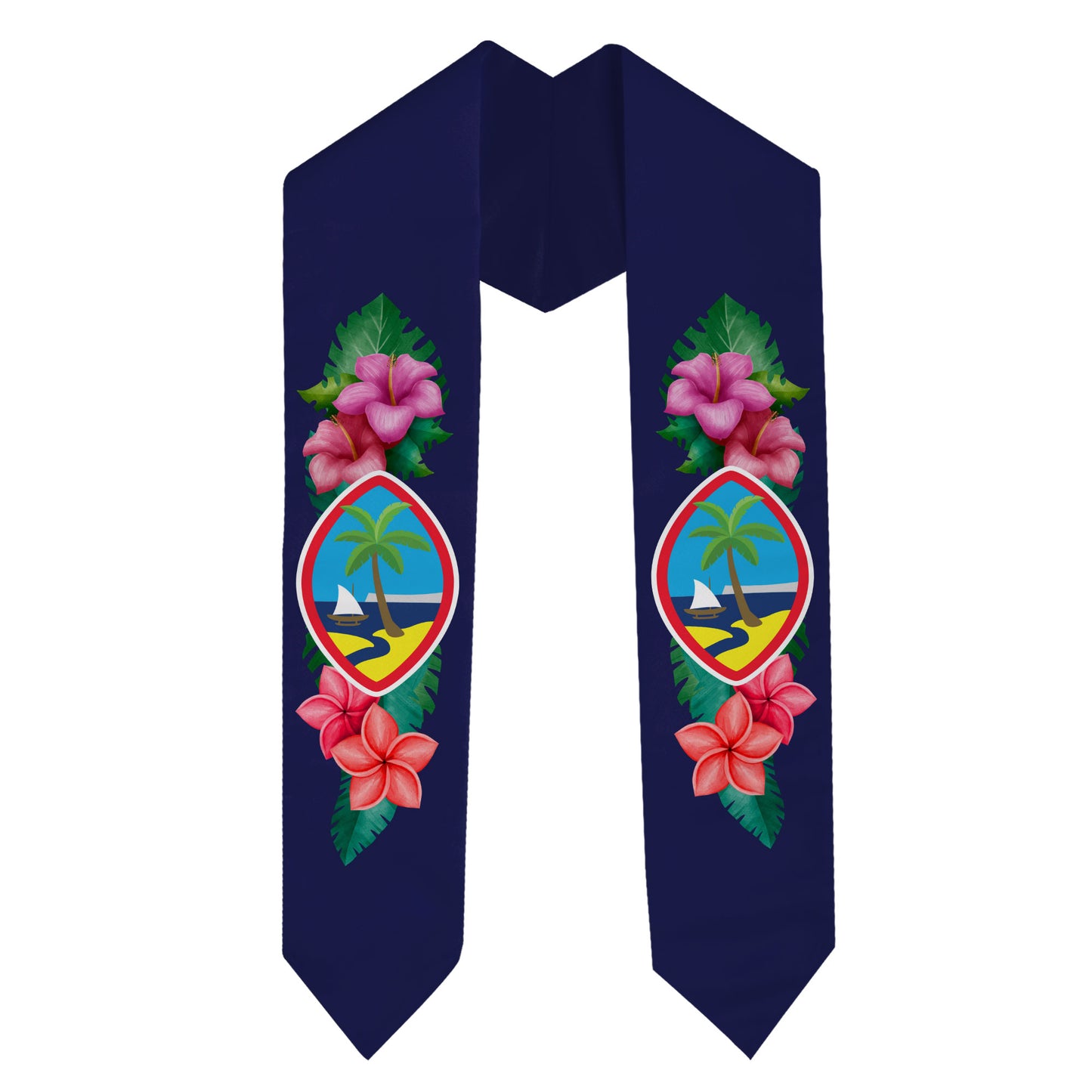Kids Guam Seal Flowers Graduation Stole Sash