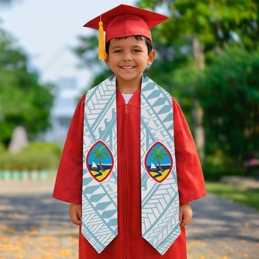 Kids Guahan Tribal Light Blue Graduation Stole Sash