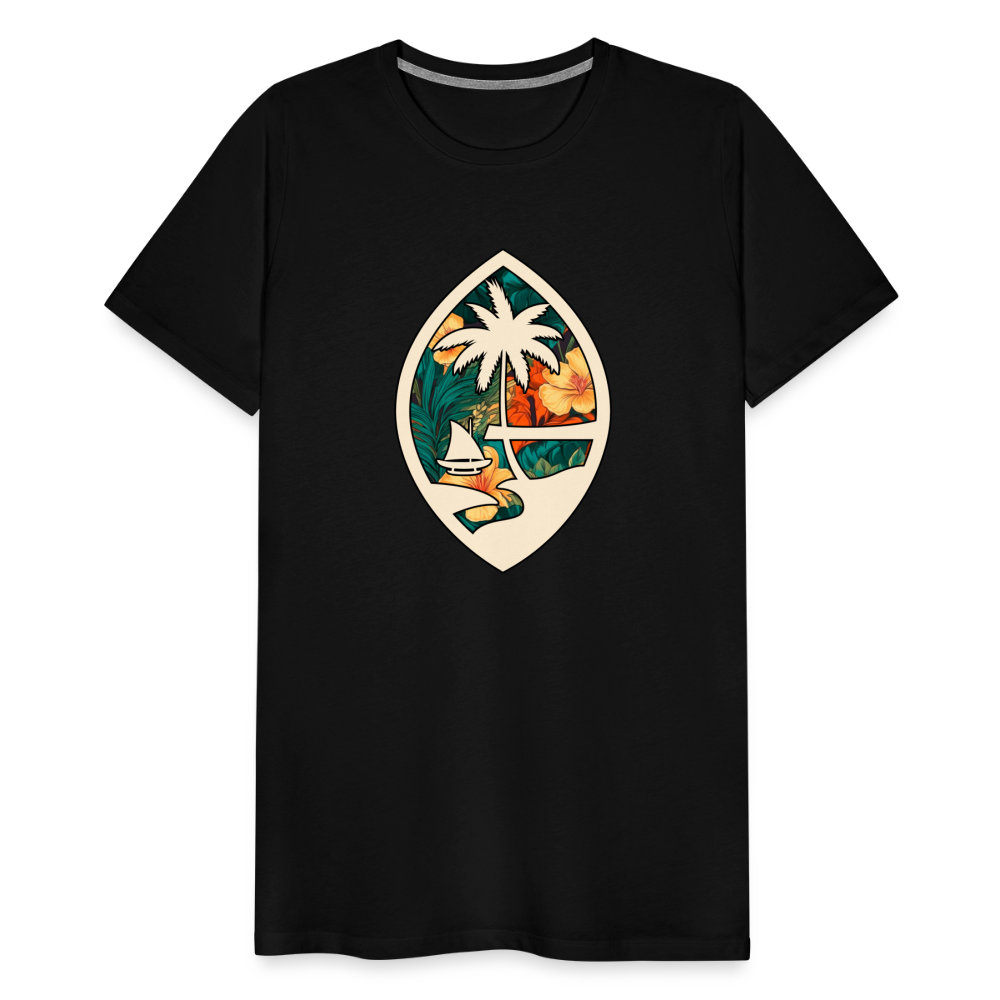 Guam Seal Floral Men's Premium T-Shirt - black