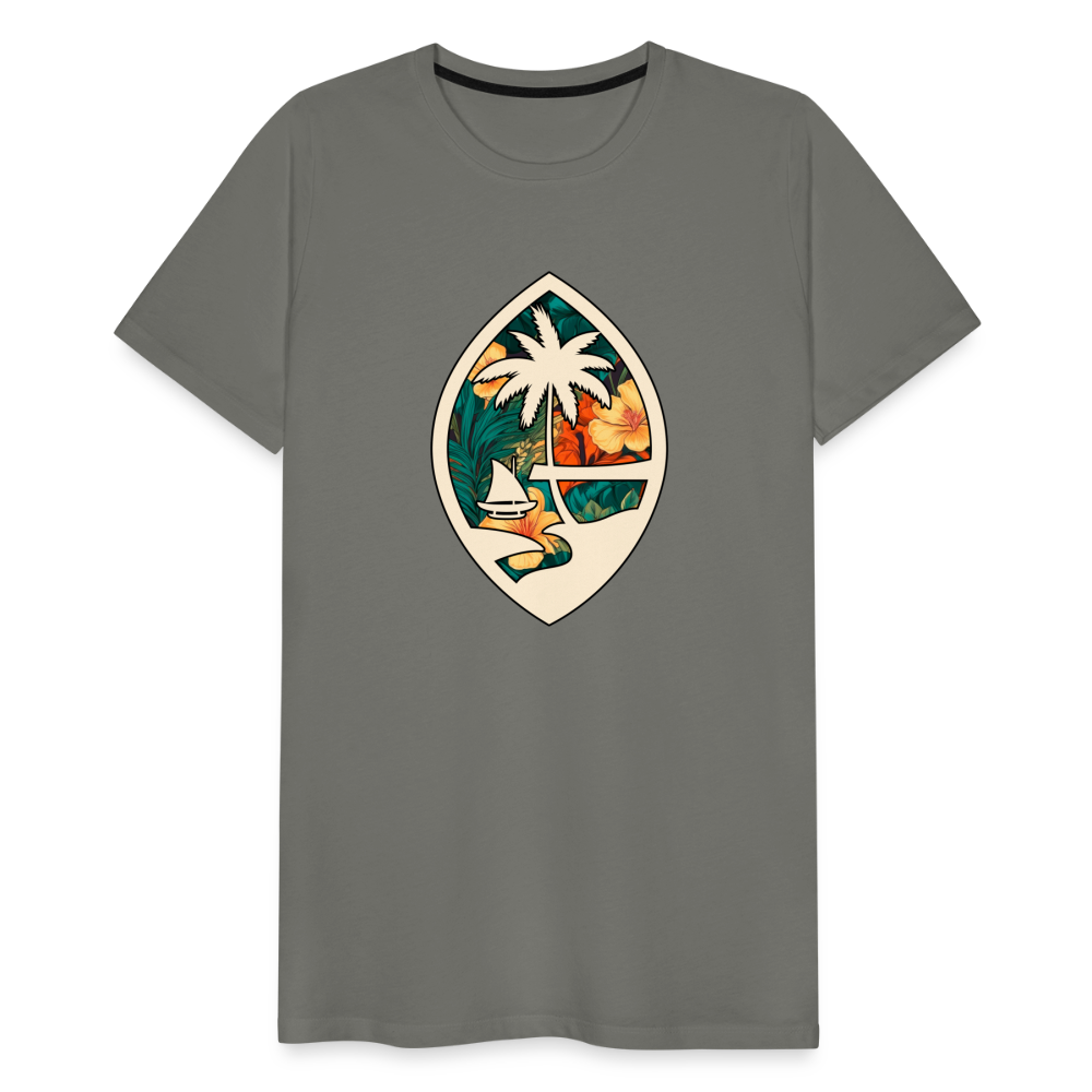 Guam Seal Floral Men's Premium T-Shirt - asphalt gray
