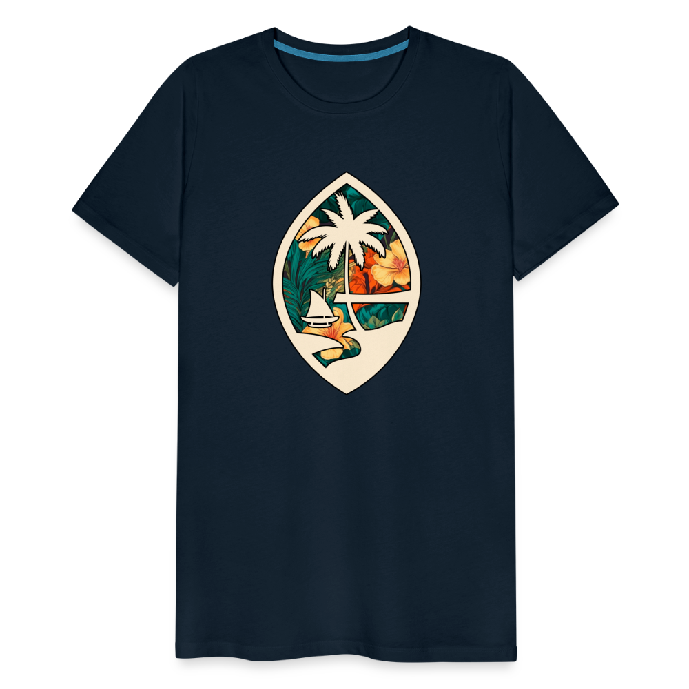 Guam Seal Floral Men's Premium T-Shirt - deep navy