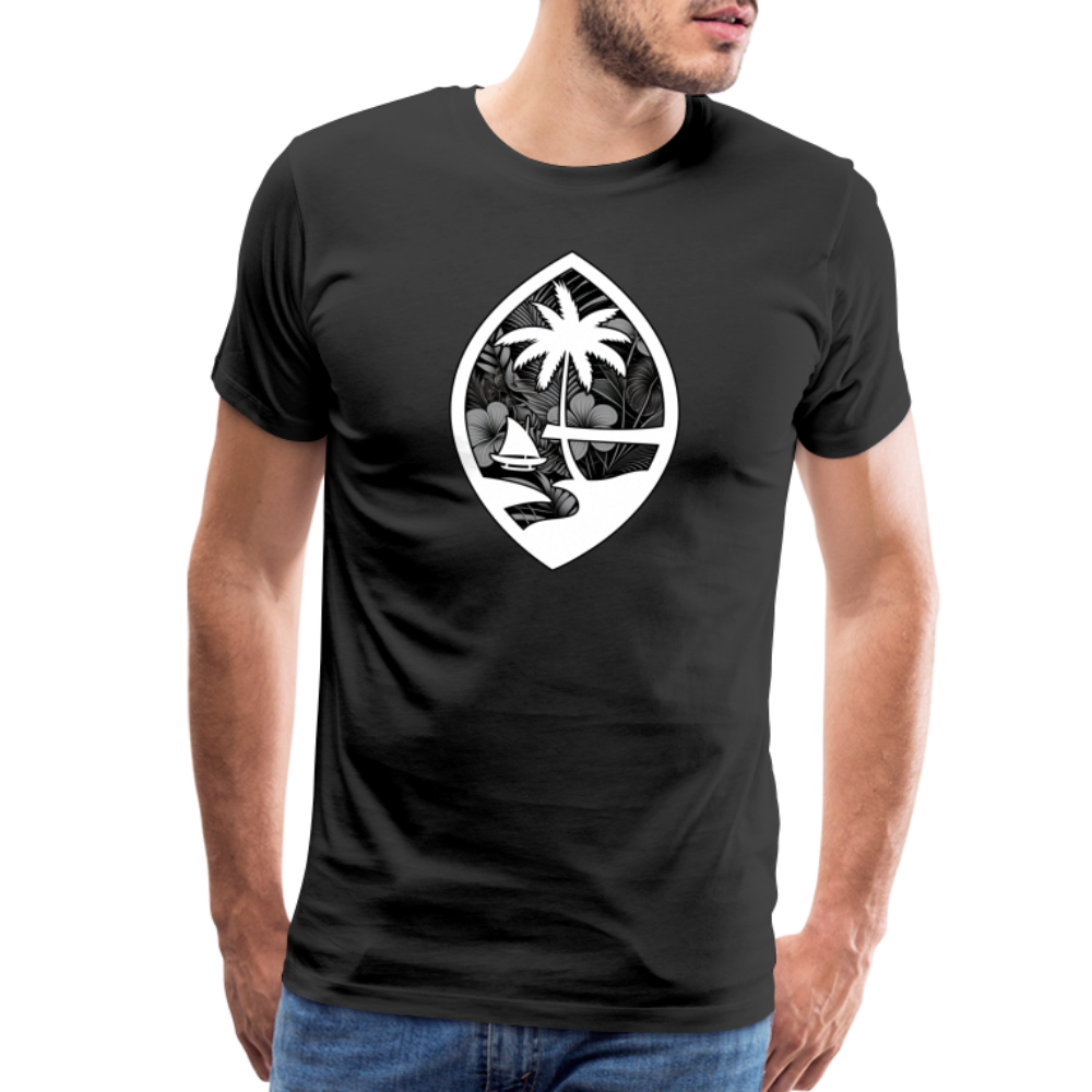 Guam Seal Monochrome Floral Men's Premium T-Shirt - black