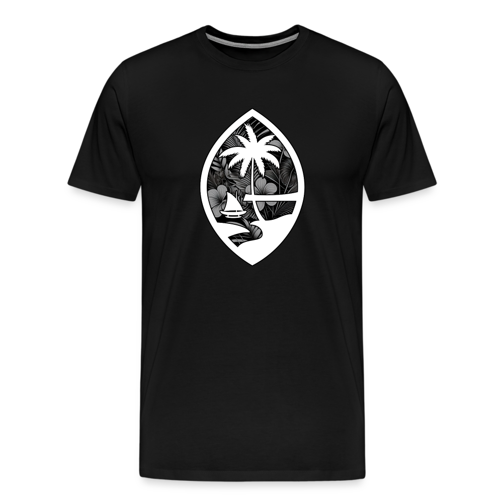 Guam Seal Monochrome Floral Men's Premium T-Shirt - black
