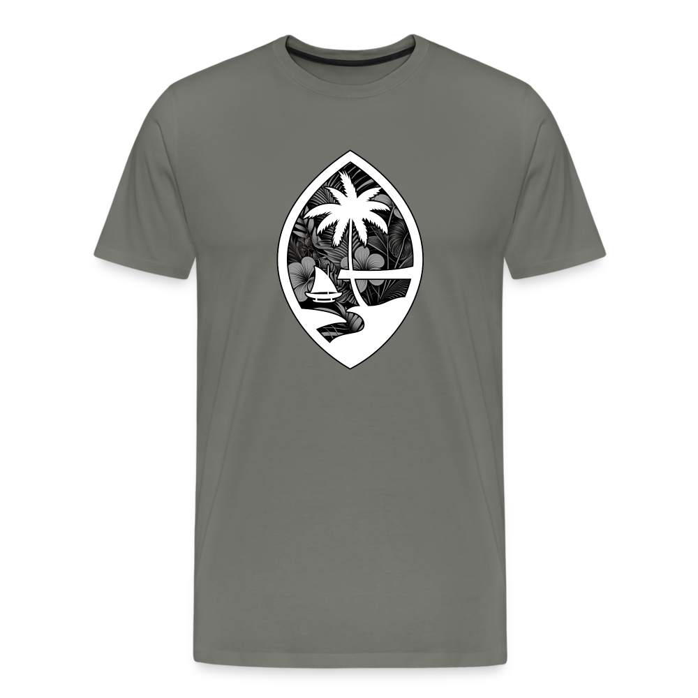 Guam Seal Monochrome Floral Men's Premium T-Shirt - asphalt gray
