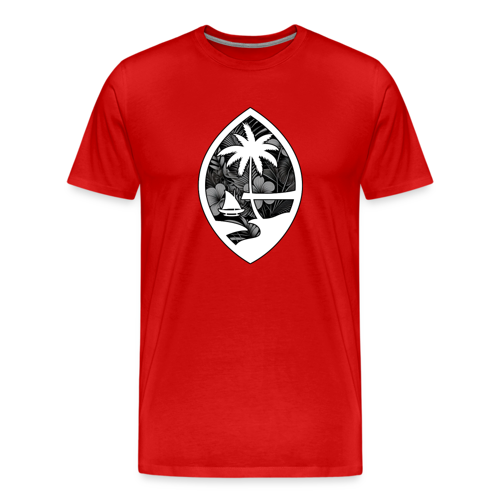 Guam Seal Monochrome Floral Men's Premium T-Shirt - red