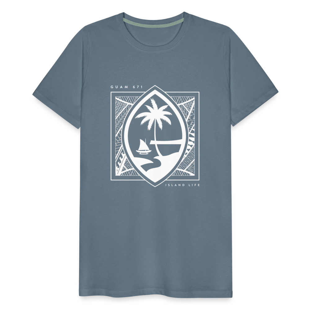 Guahan Tribal Seal Men's Premium T-Shirt - steel blue