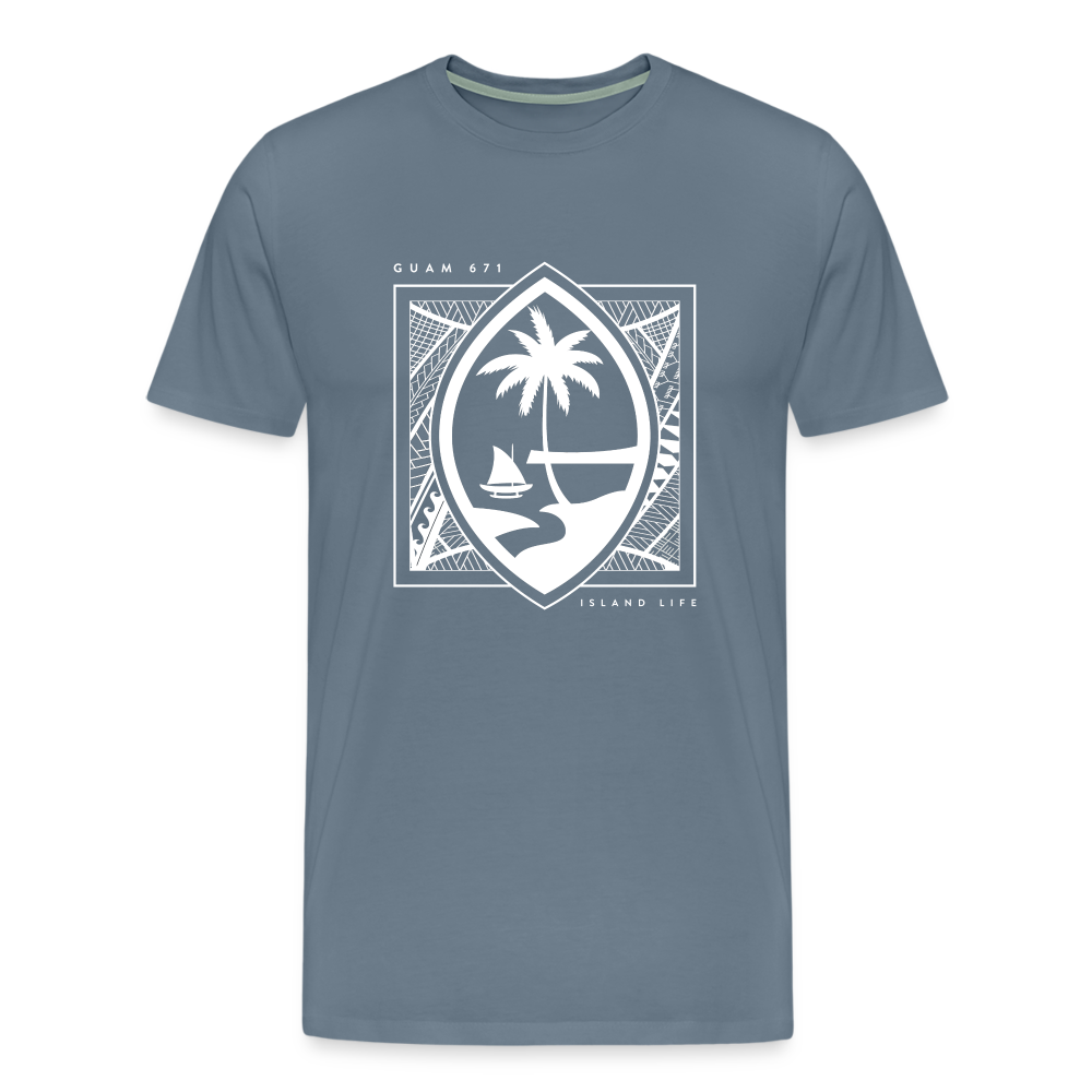 Guahan Tribal Seal Men's Premium T-Shirt - steel blue