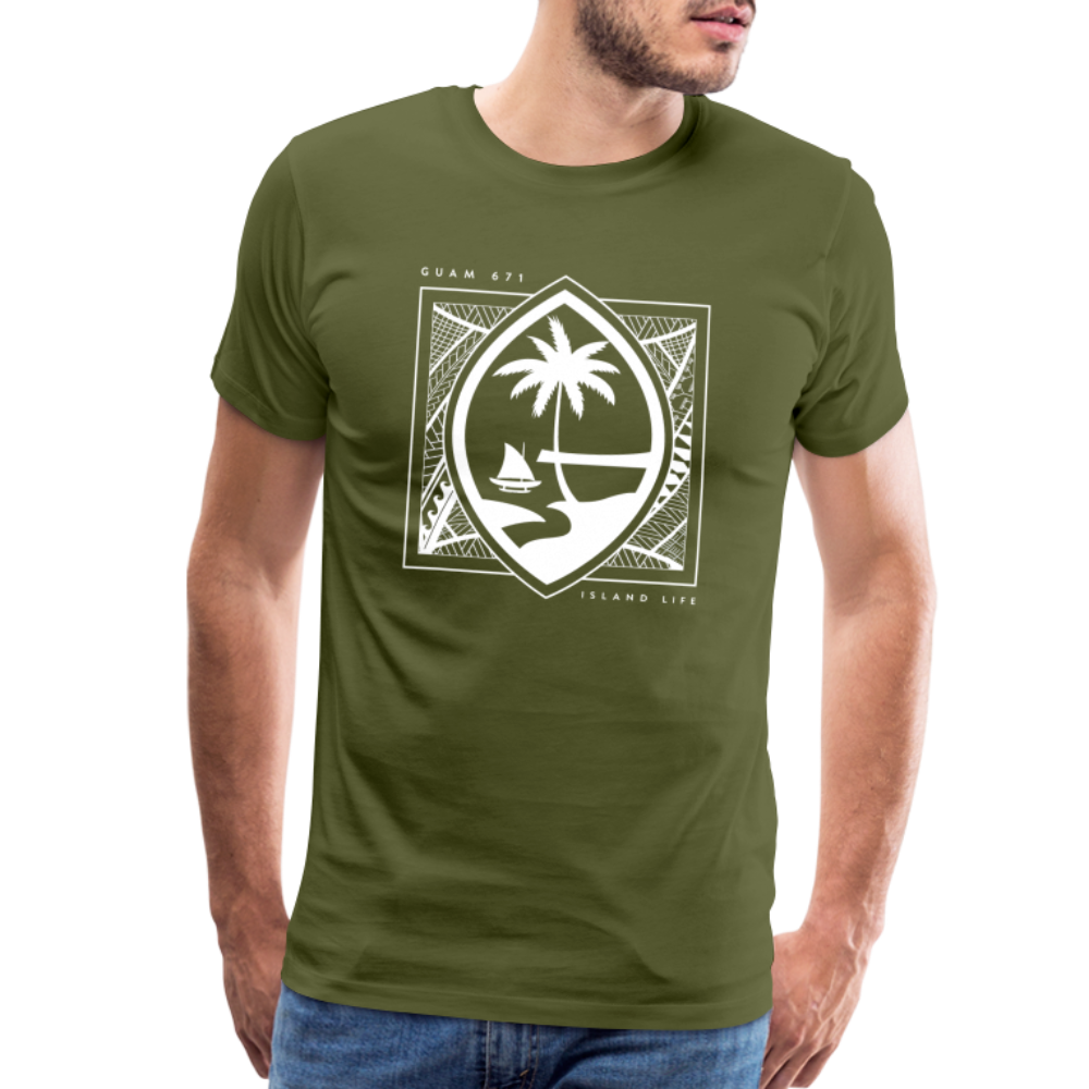 Guahan Tribal Seal Men's Premium T-Shirt - olive green