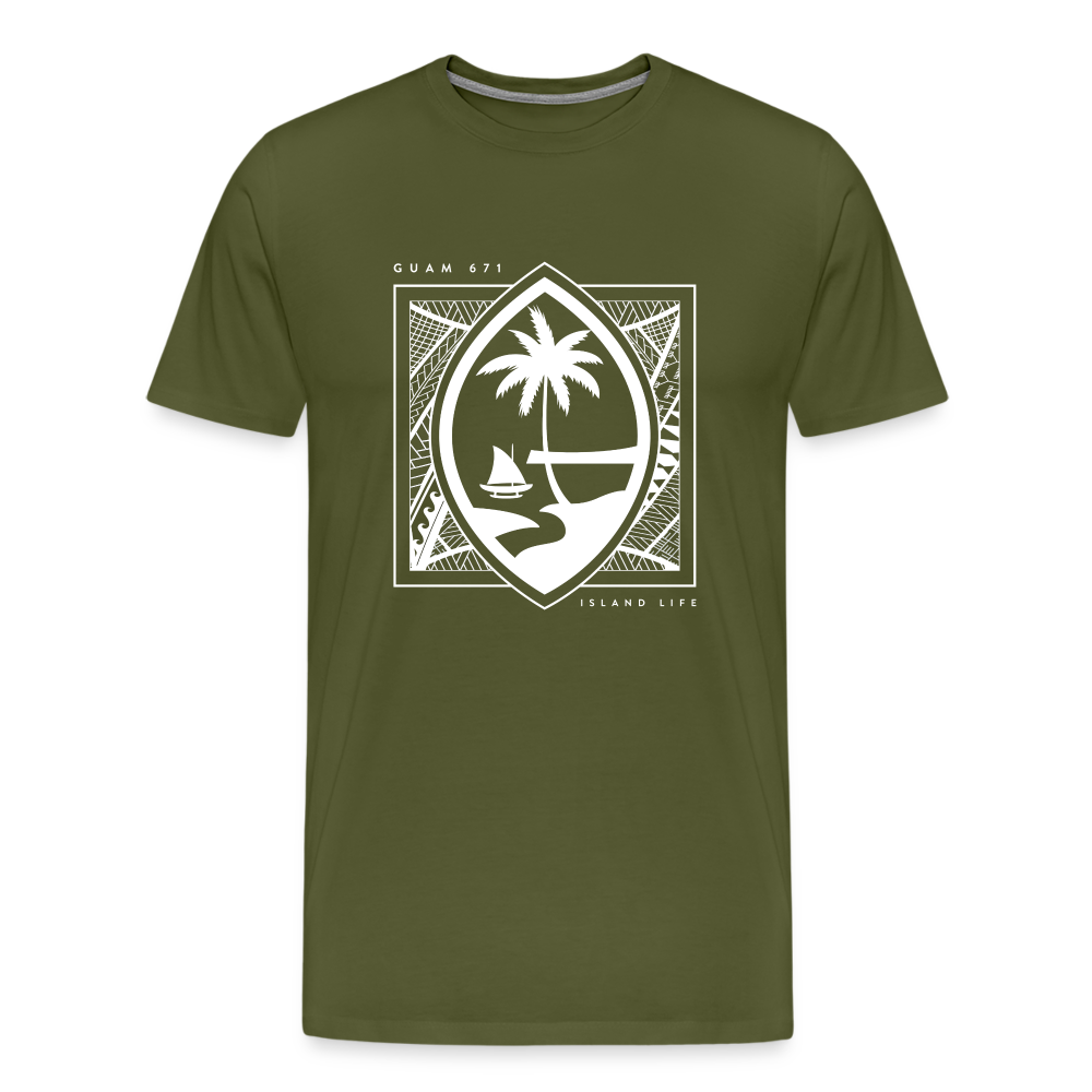 Guahan Tribal Seal Men's Premium T-Shirt - olive green