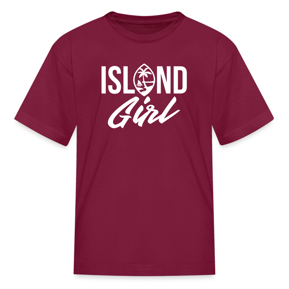 Island Girl Guam Seal Youth Kids' T-Shirt - burgundy