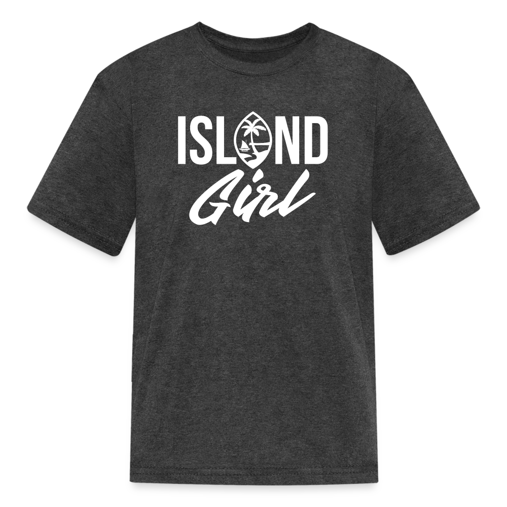 Island Girl Guam Seal Youth Kids' T-Shirt - heather black