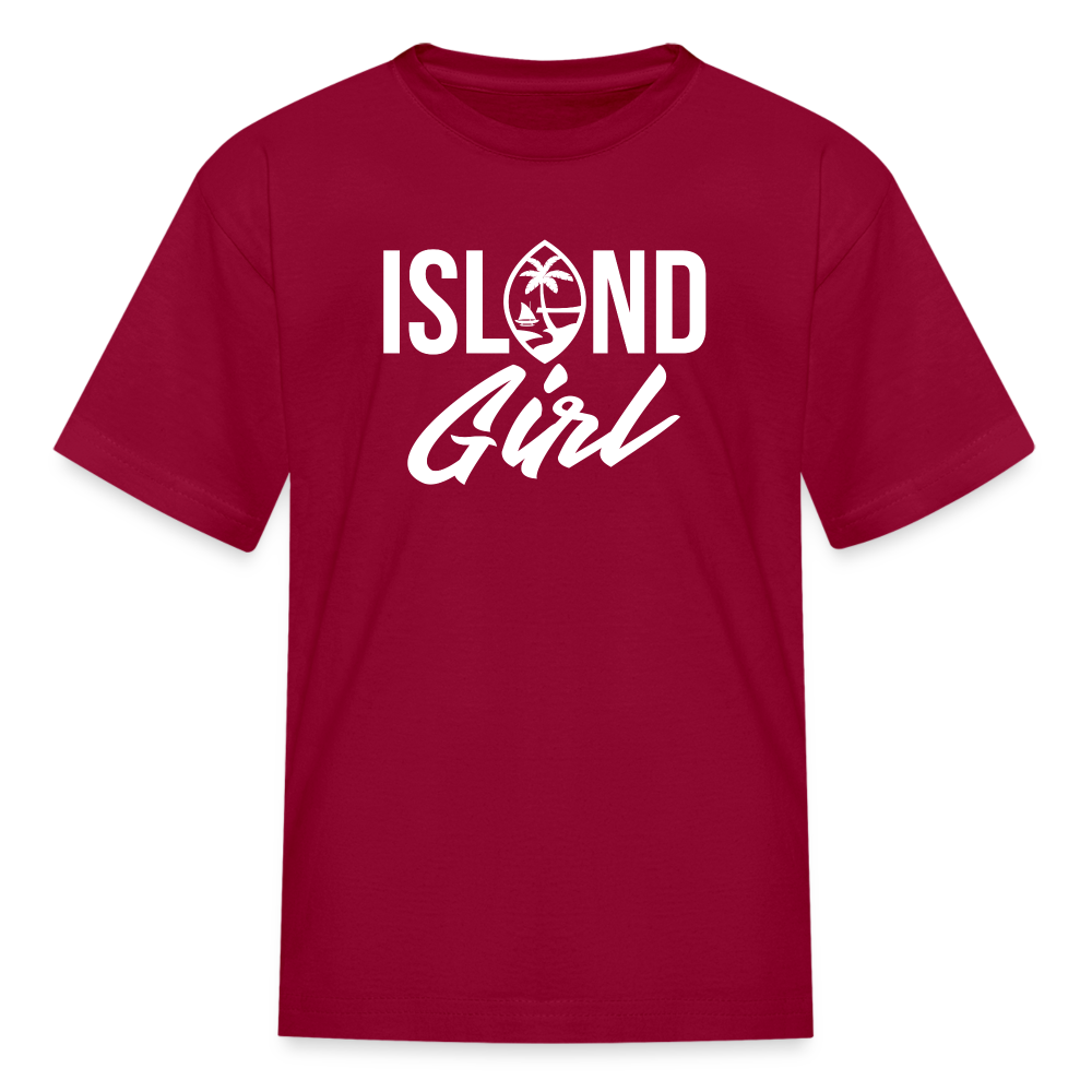 Island Girl Guam Seal Youth Kids' T-Shirt - dark red