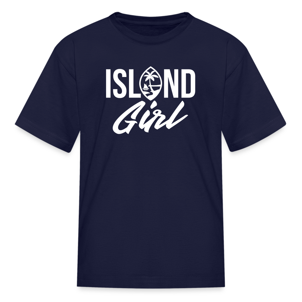 Island Girl Guam Seal Youth Kids' T-Shirt - navy