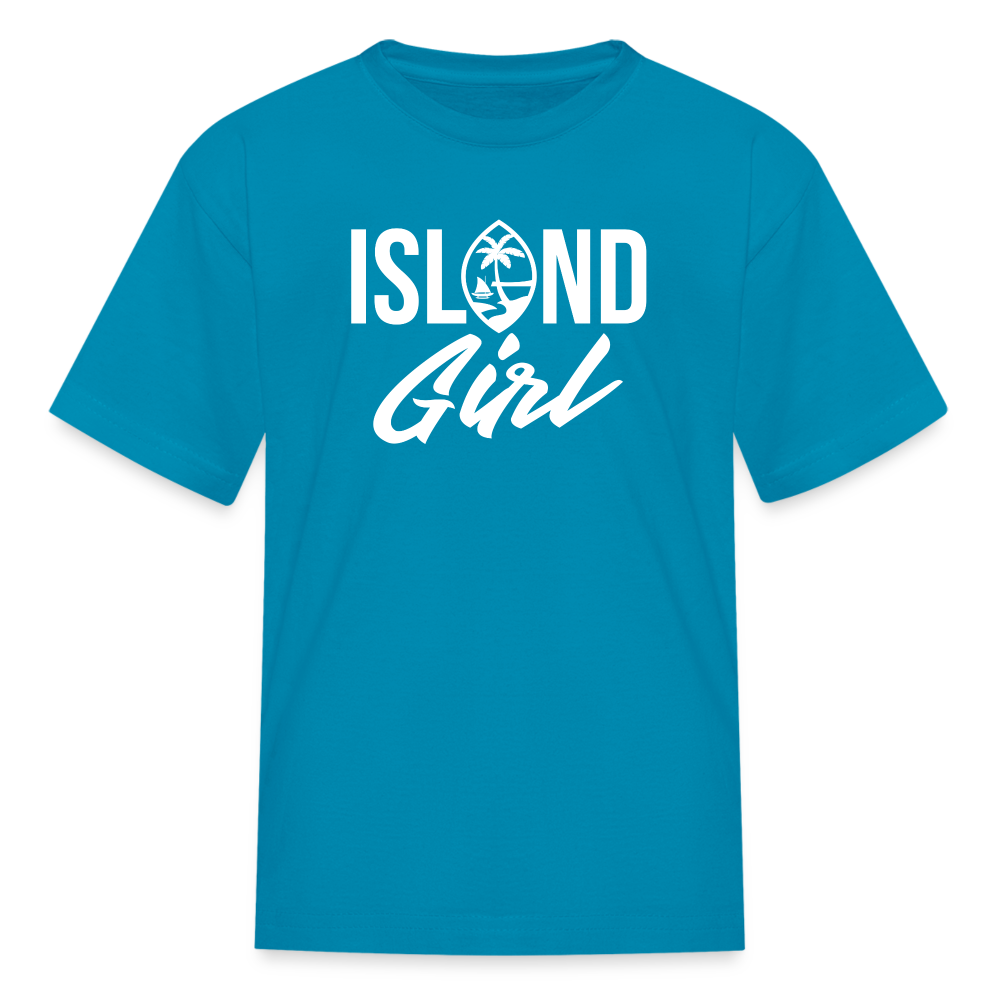Island Girl Guam Seal Youth Kids' T-Shirt - turquoise