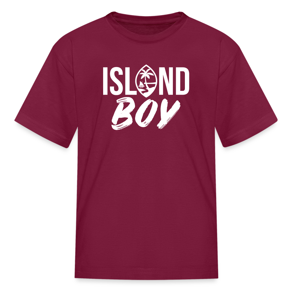 Island Boy Guam Seal Youth Kids' T-Shirt - burgundy