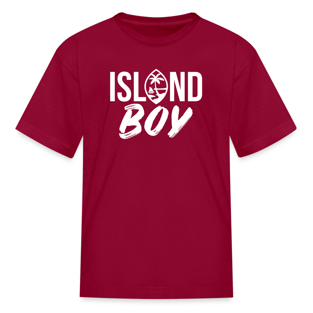 Island Boy Guam Seal Youth Kids' T-Shirt - dark red