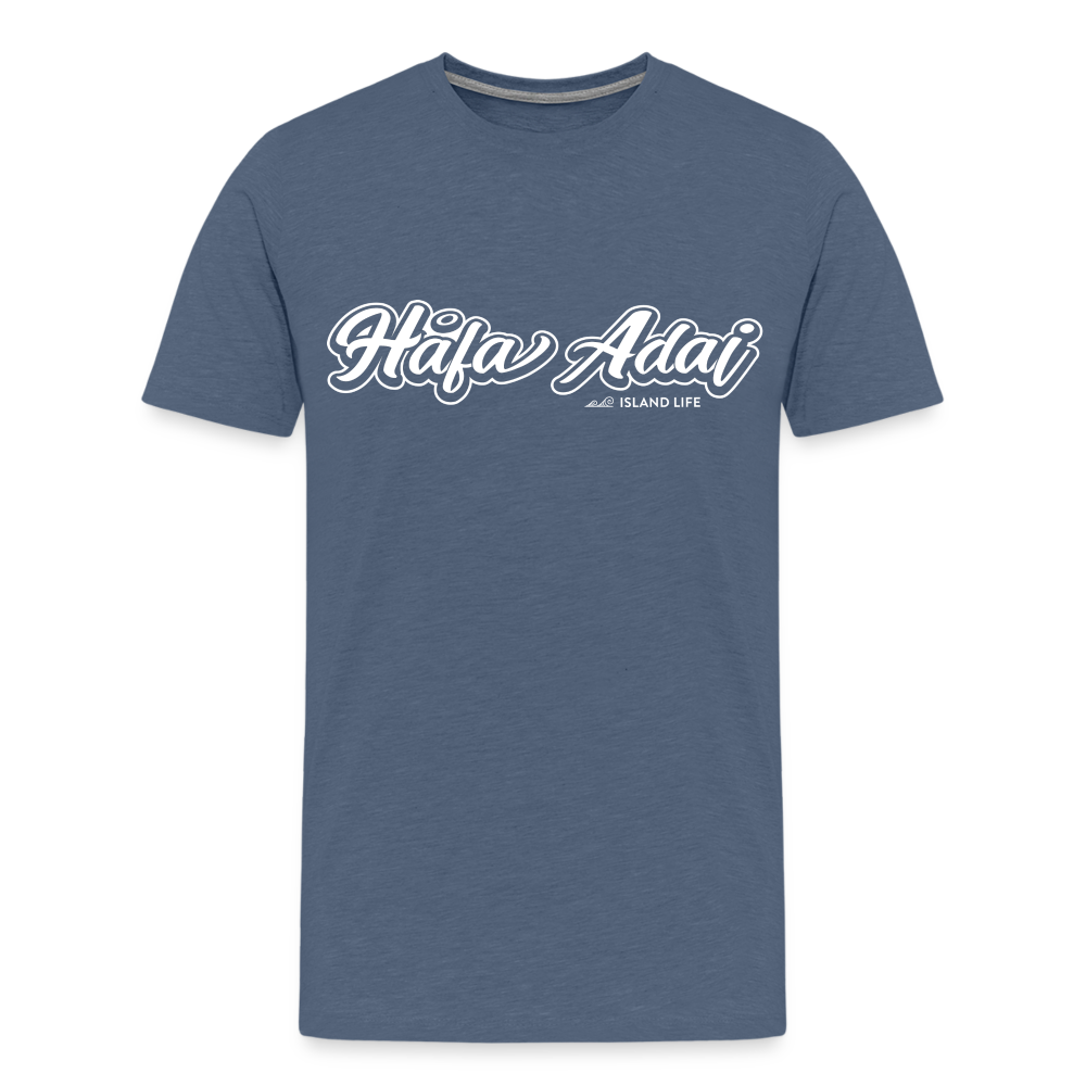 Hafa Adai Men's Premium T-Shirt - heather blue