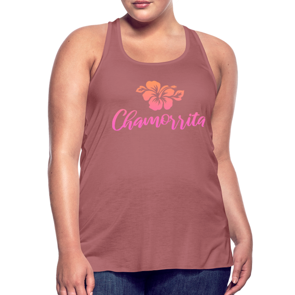 Chamorrita Hibiscus Women's Flowy Racerback Tank Top - mauve