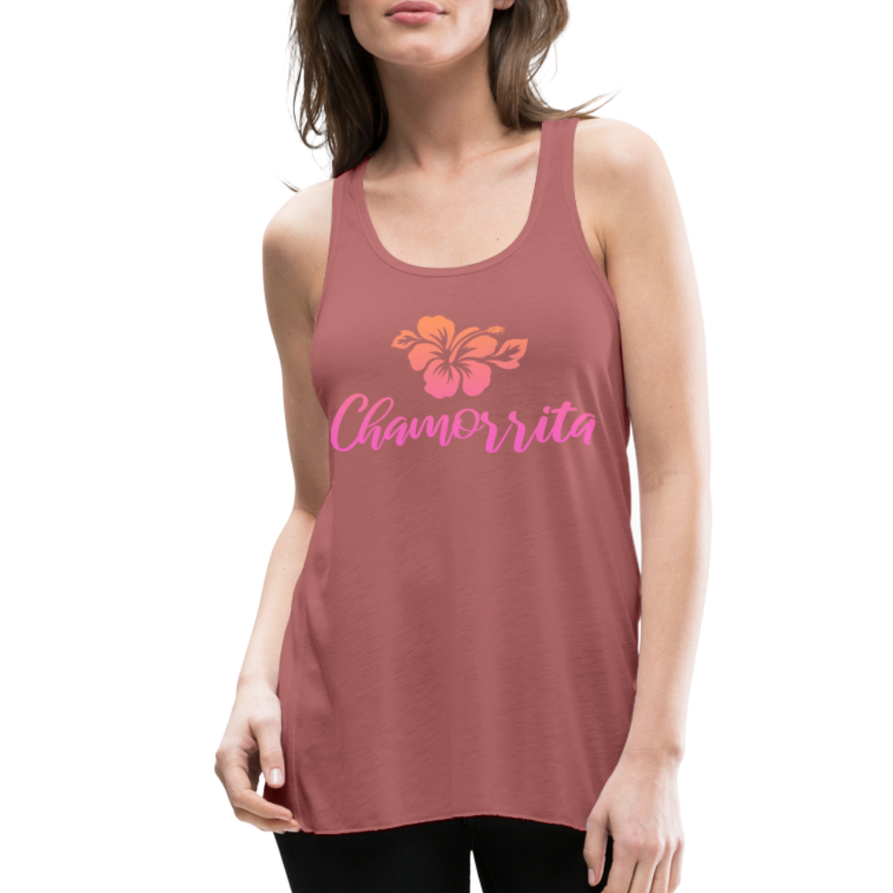 Chamorrita Hibiscus Women's Flowy Racerback Tank Top - mauve