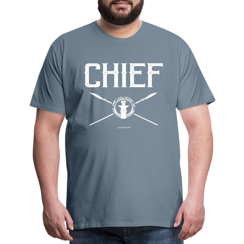 Chief Chamorro CNMI Saipan Men's Premium T-Shirt - steel blue