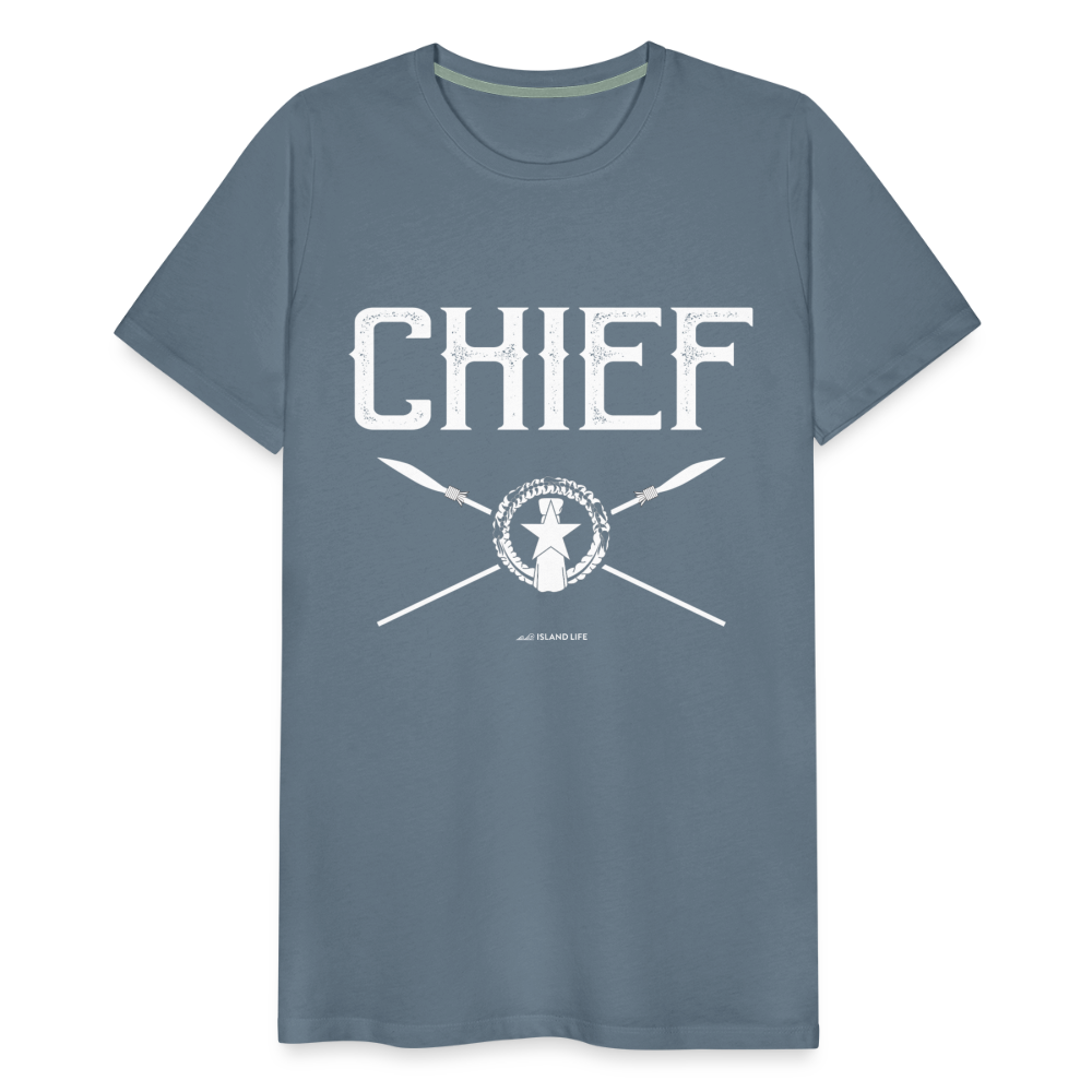 Chief Chamorro CNMI Saipan Men's Premium T-Shirt - steel blue