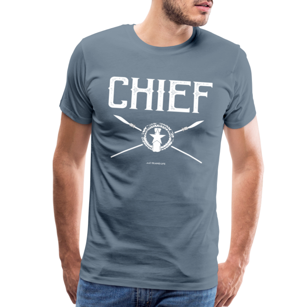 Chief Chamorro CNMI Saipan Men's Premium T-Shirt - steel blue