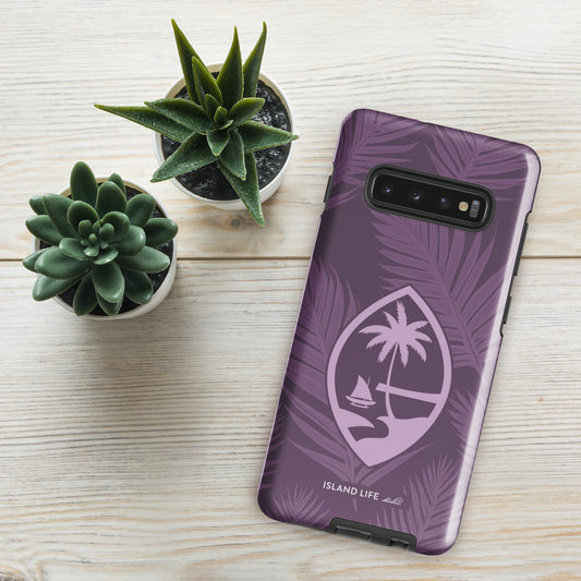 Guam Modern Leaves Purple Premium Glossy Tough Phone Case for Samsung®