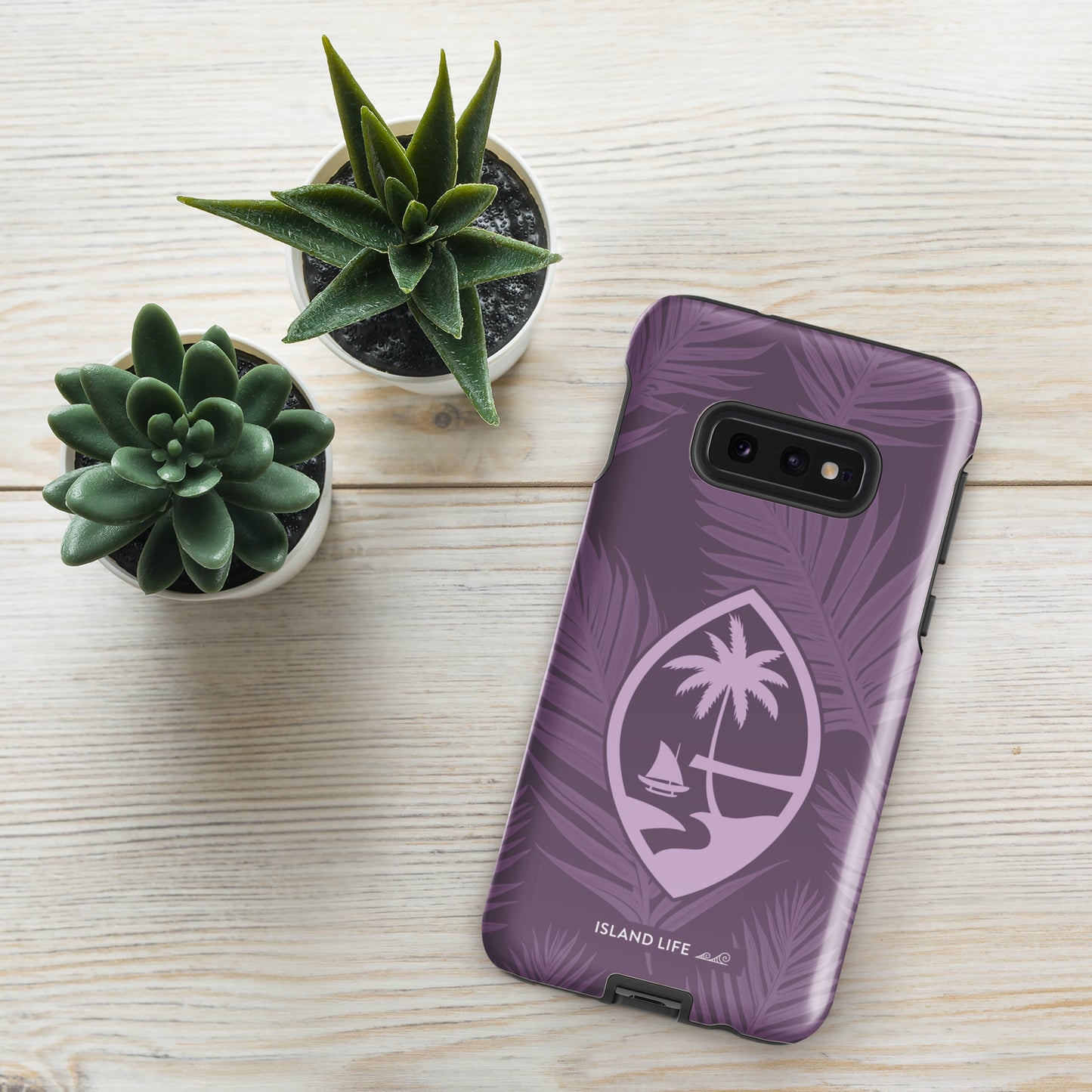 Guam Modern Leaves Purple Premium Glossy Tough Phone Case for Samsung®