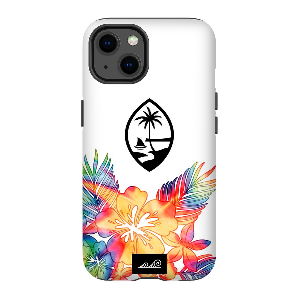 Guam Tropical Hibiscus Tie Dye Glossy Tough Phone Case