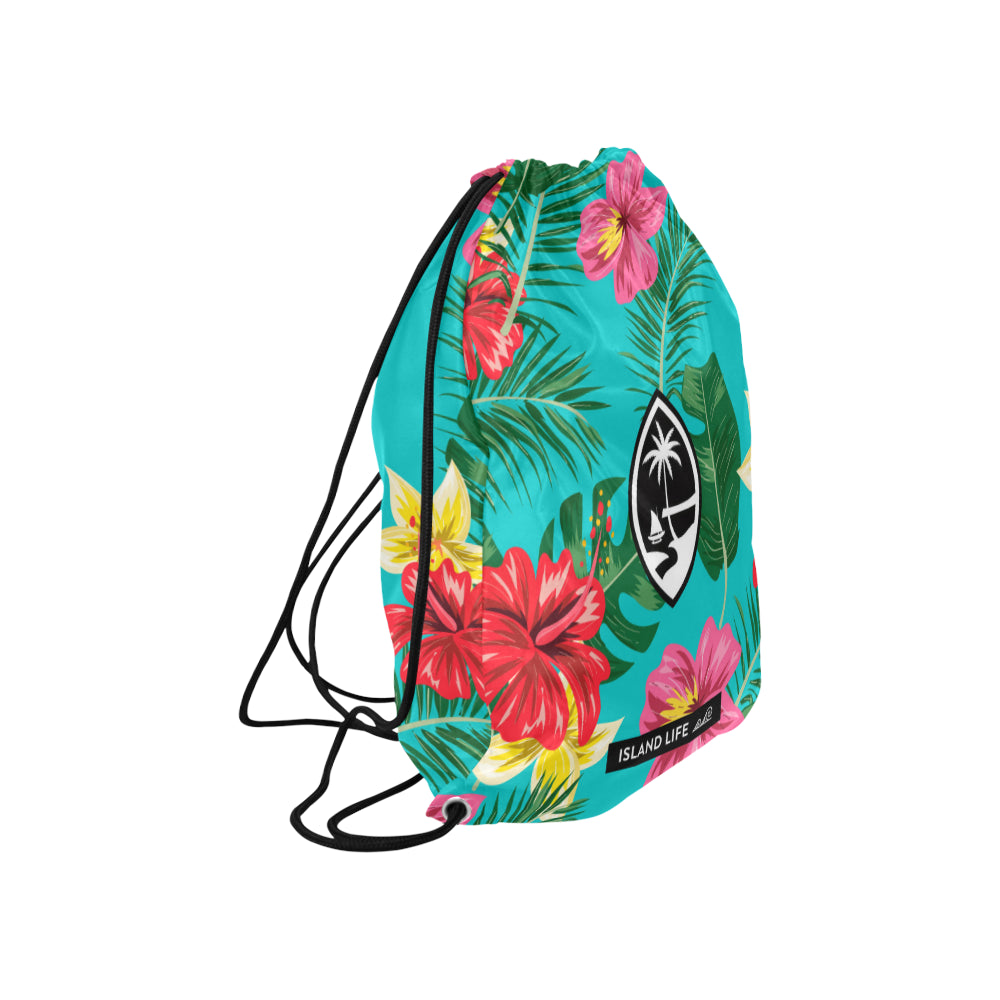 Floral Guam Large Drawstring Bag