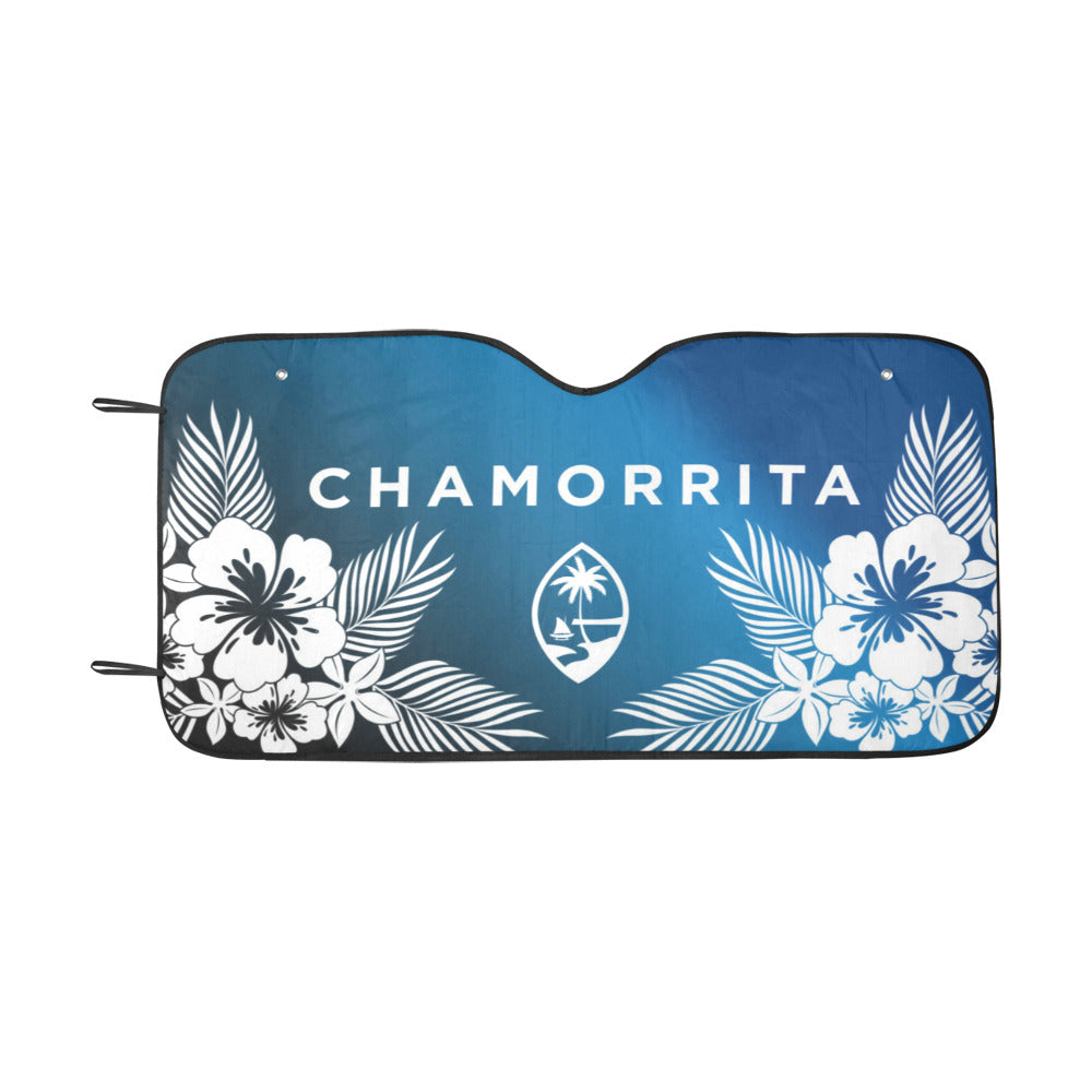 Chamorrita Guam Tropical Hibiscus Blue Car Sun Shade