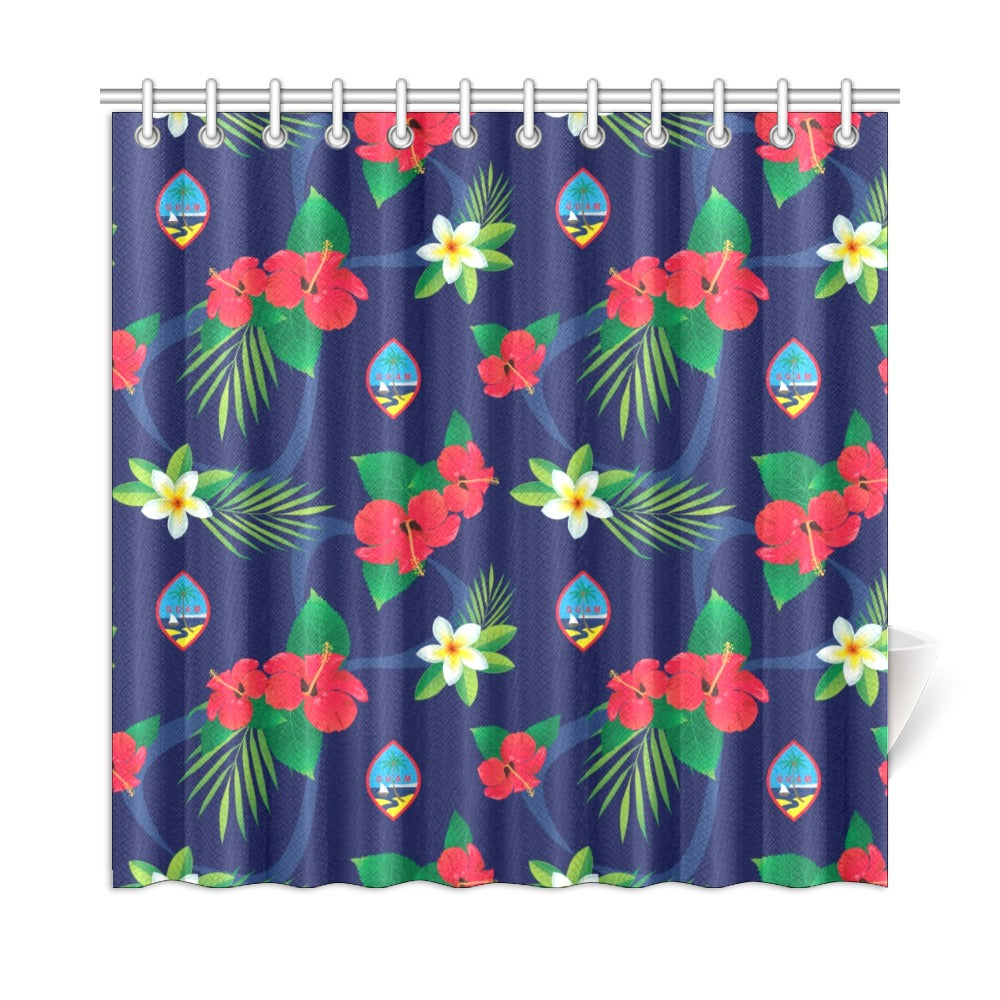 Guam Flag Flowers Shower Curtain 72"x72"