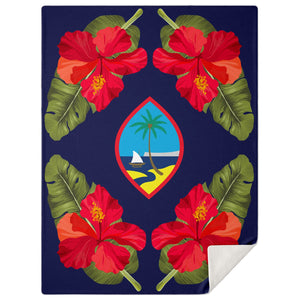 Guam Seal Hibiscus Paradise Microfleece Blanket
